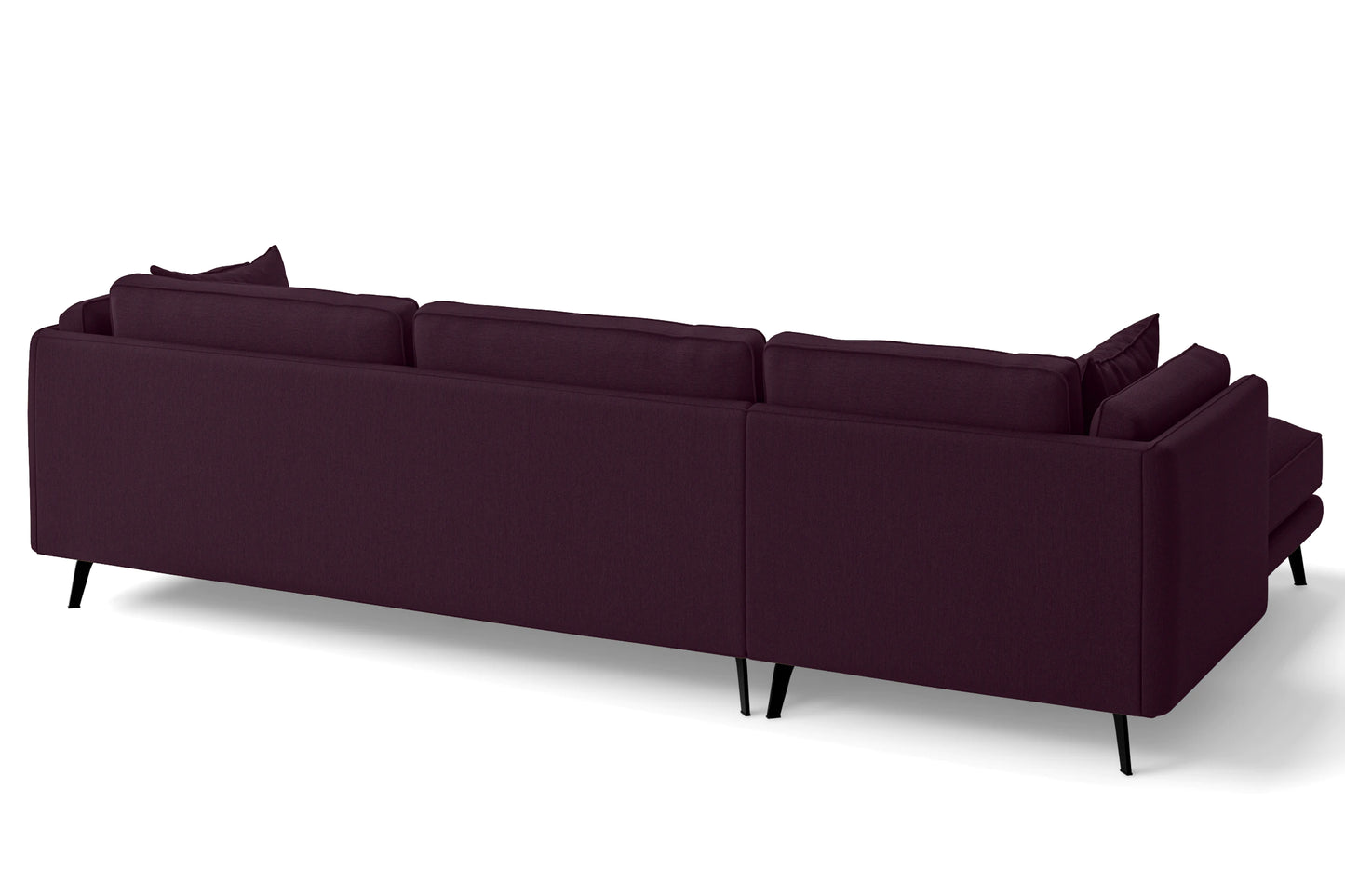 Velletri 4 Seater Left Hand Facing Chaise Lounge Corner Sofa Purple Linen Fabric