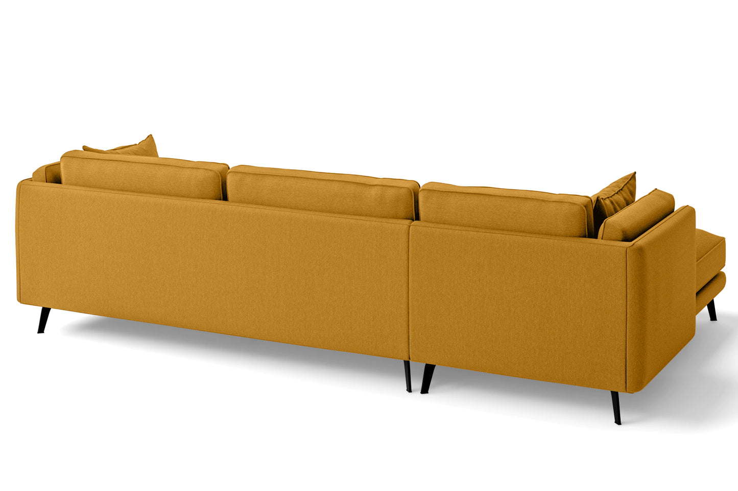 Velletri 4 Seater Left Hand Facing Chaise Lounge Corner Sofa Yellow Linen Fabric