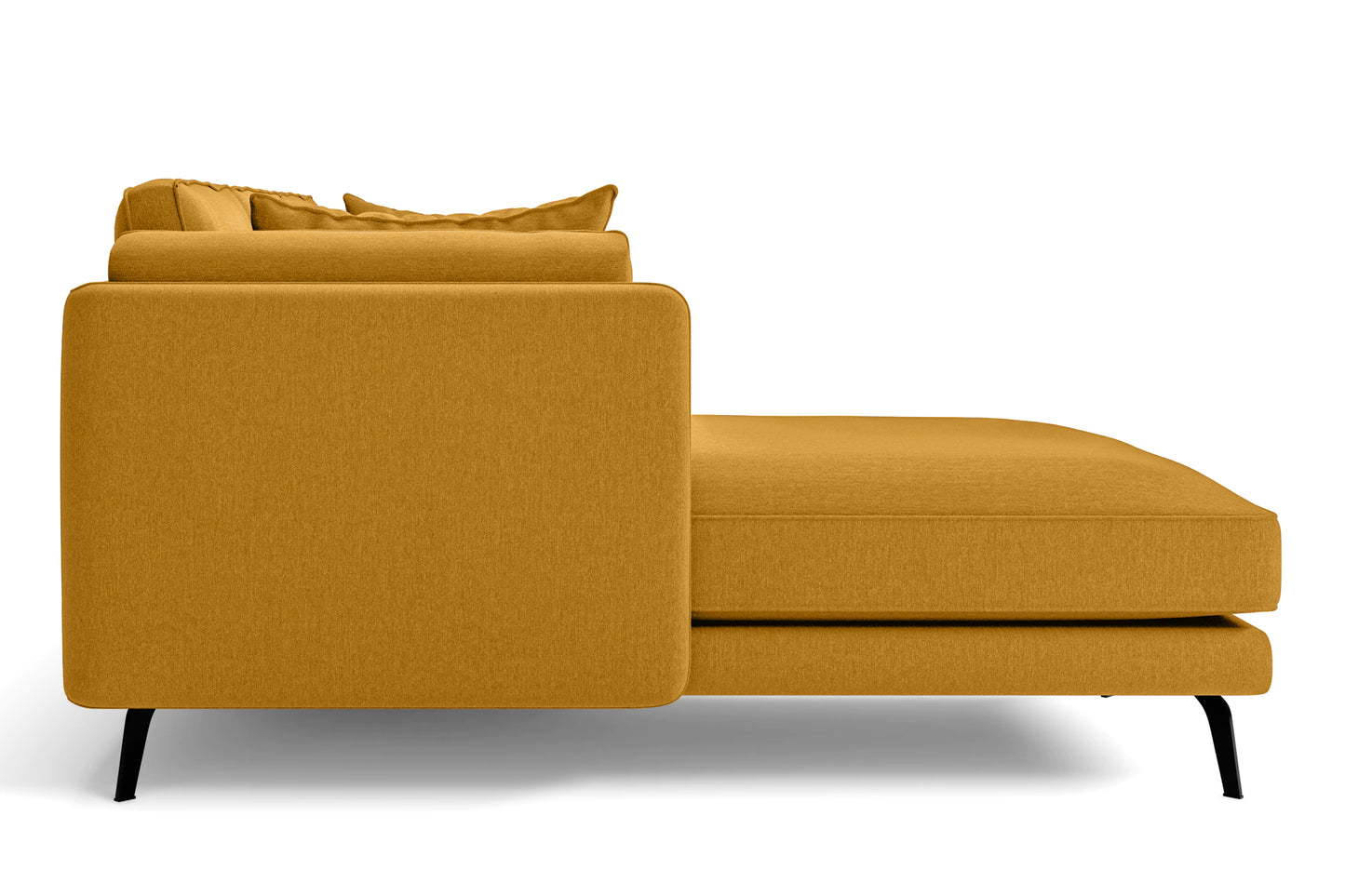 Velletri 4 Seater Left Hand Facing Chaise Lounge Corner Sofa Yellow Linen Fabric