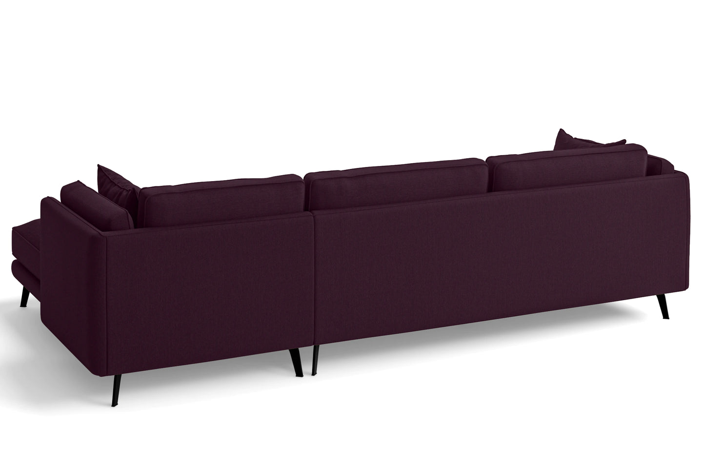 Velletri 4 Seater Right Hand Facing Chaise Lounge Corner Sofa Purple Linen Fabric