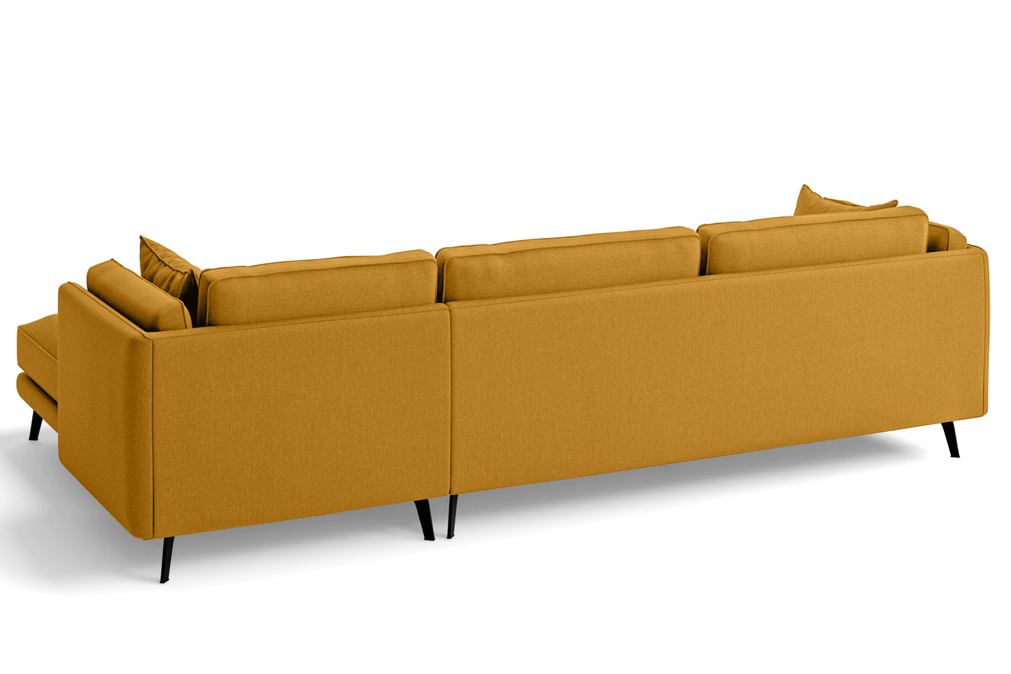 Velletri 4 Seater Right Hand Facing Chaise Lounge Corner Sofa Yellow Linen Fabric