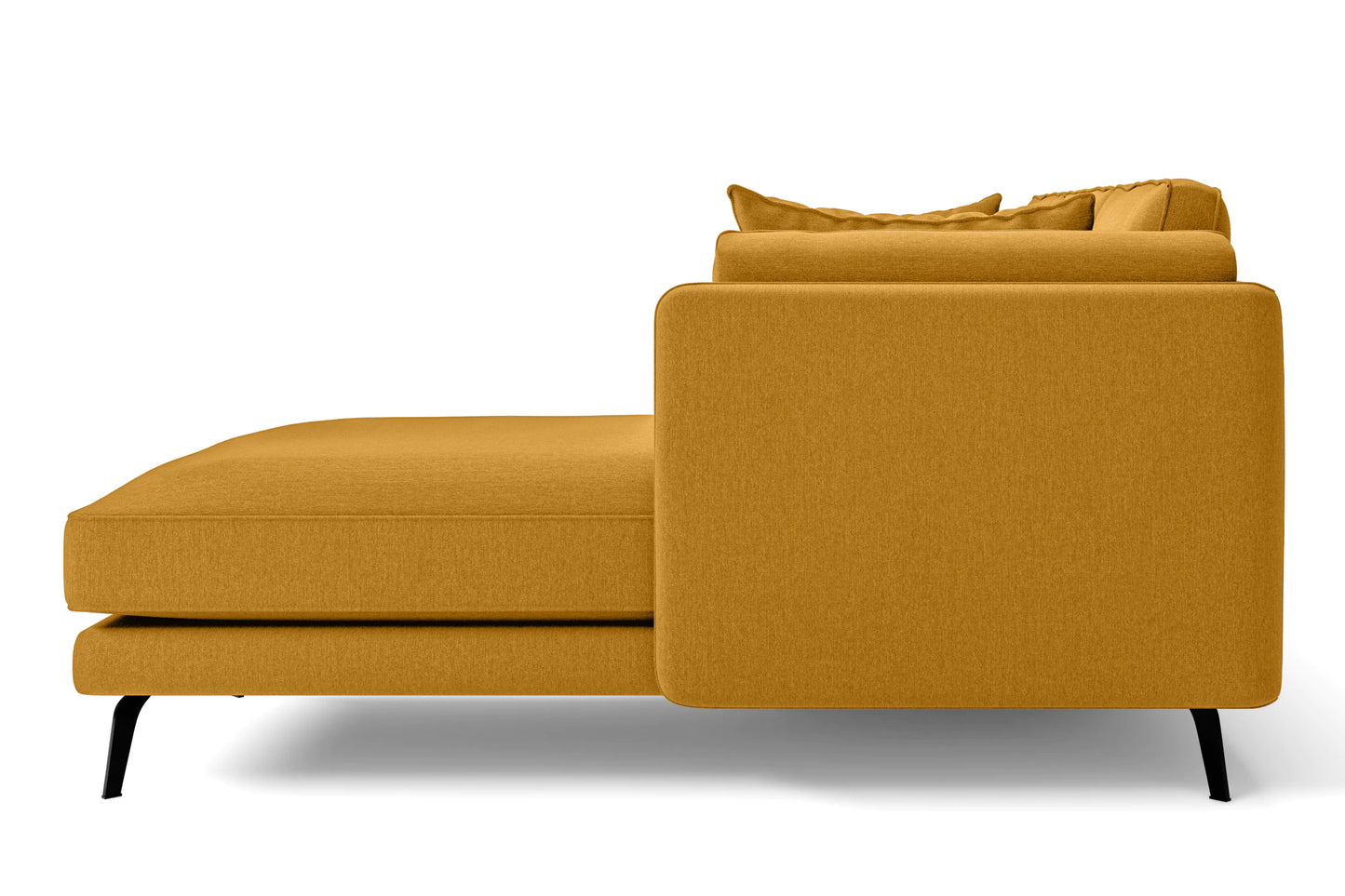 Velletri 4 Seater Right Hand Facing Chaise Lounge Corner Sofa Yellow Linen Fabric