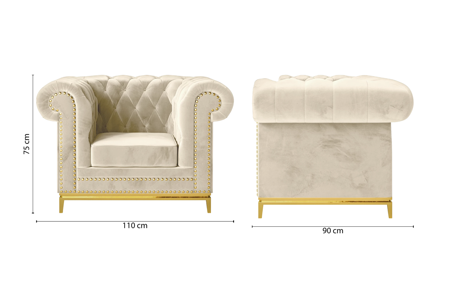 Venice Armchair Cream Velvet