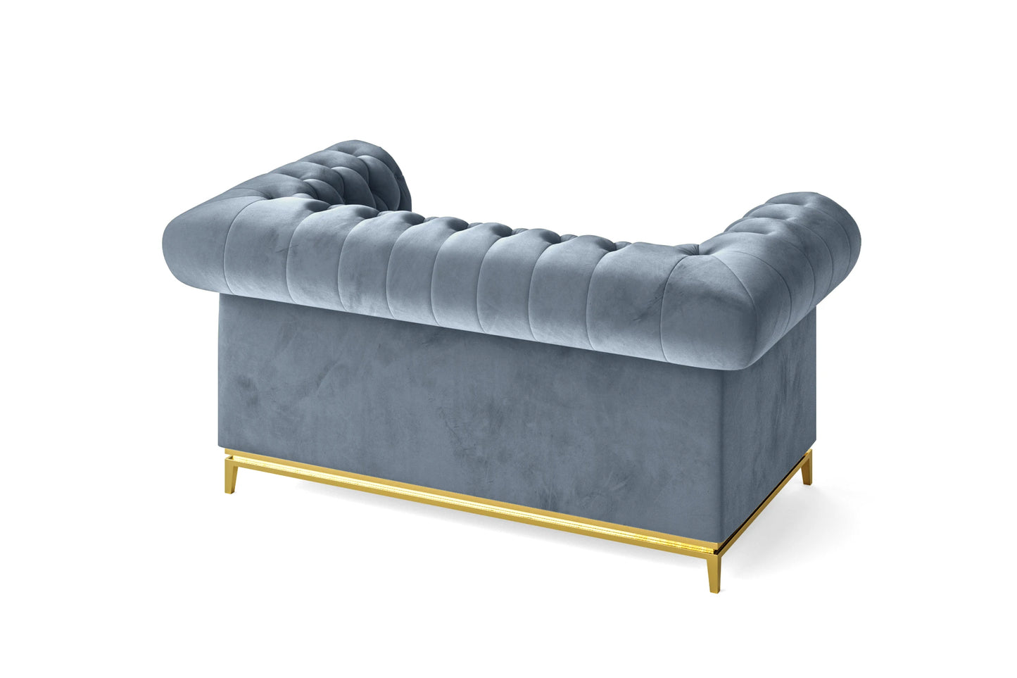 Venice 2 Seater Sofa Baby Blue Velvet