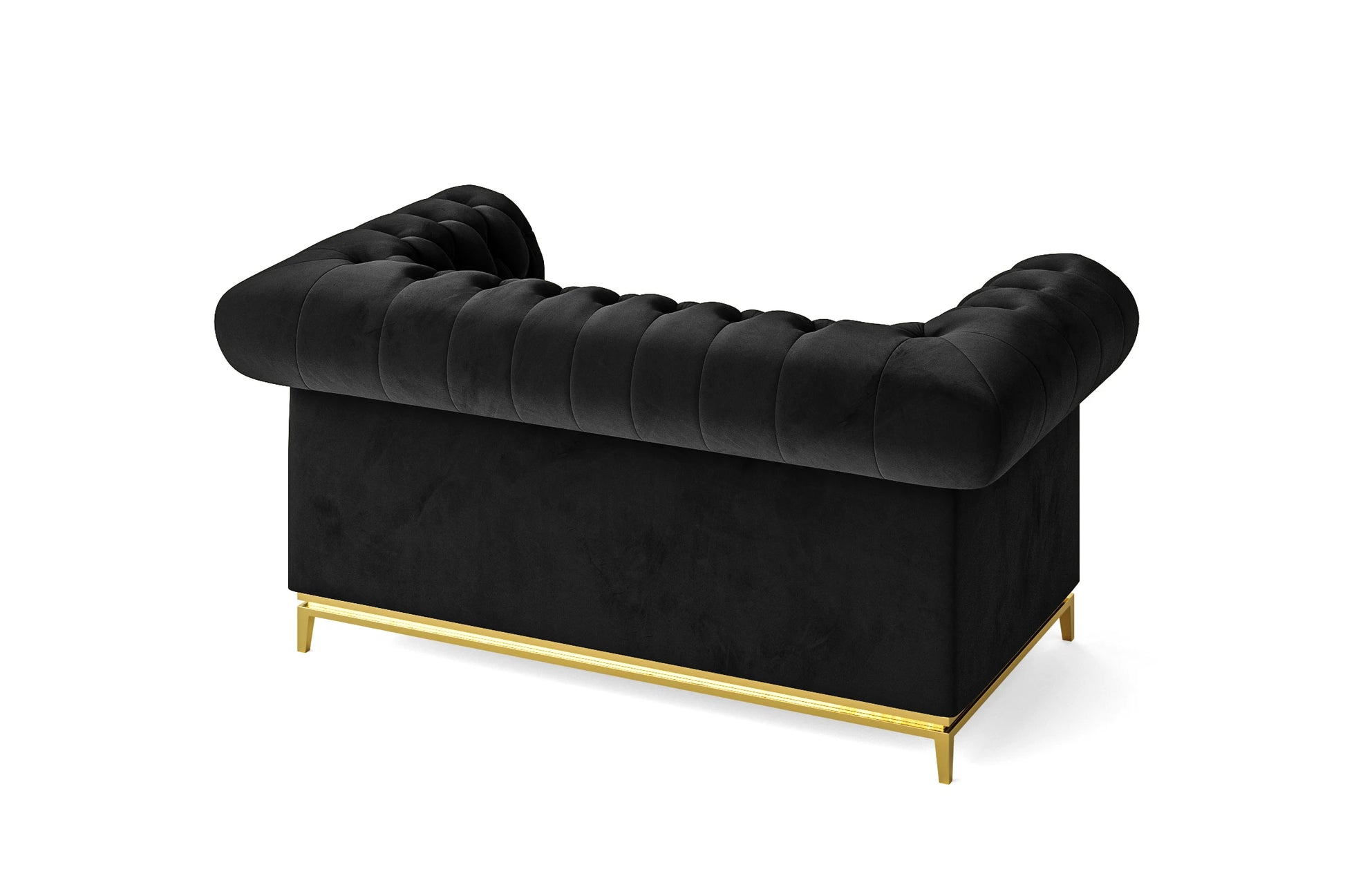 Venice 2 Seater Sofa Black Velvet