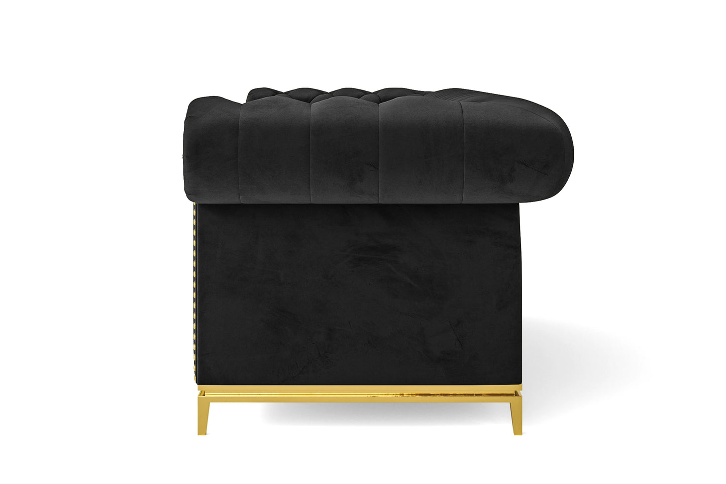 Venice 2 Seater Sofa Black Velvet