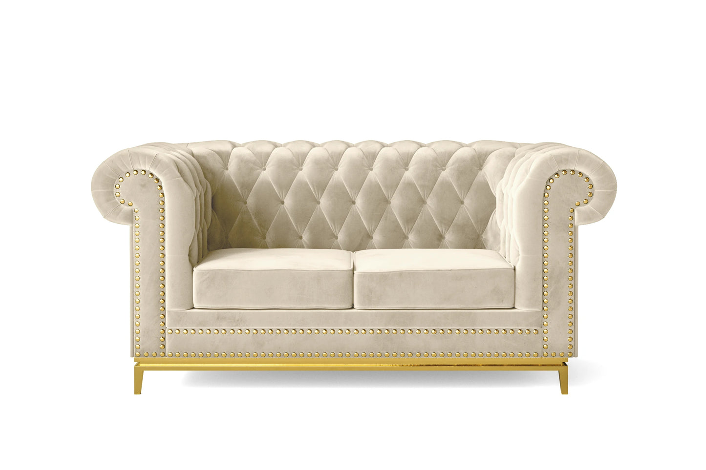 Venice 2 Seater Sofa Cream Velvet