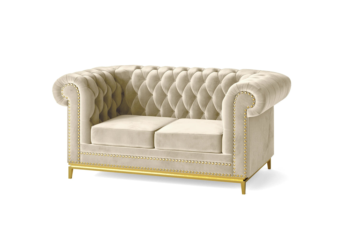 Venice 2 Seater Sofa Cream Velvet