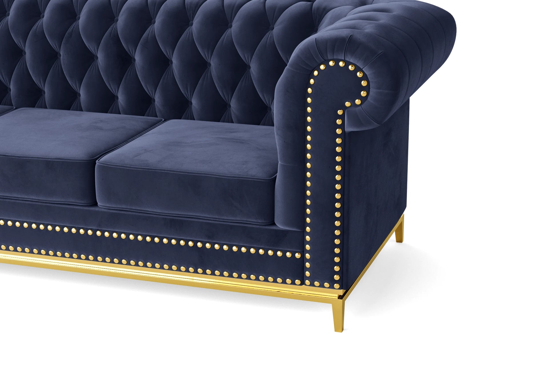 Venice 2 Seater Sofa Dark Blue Velvet