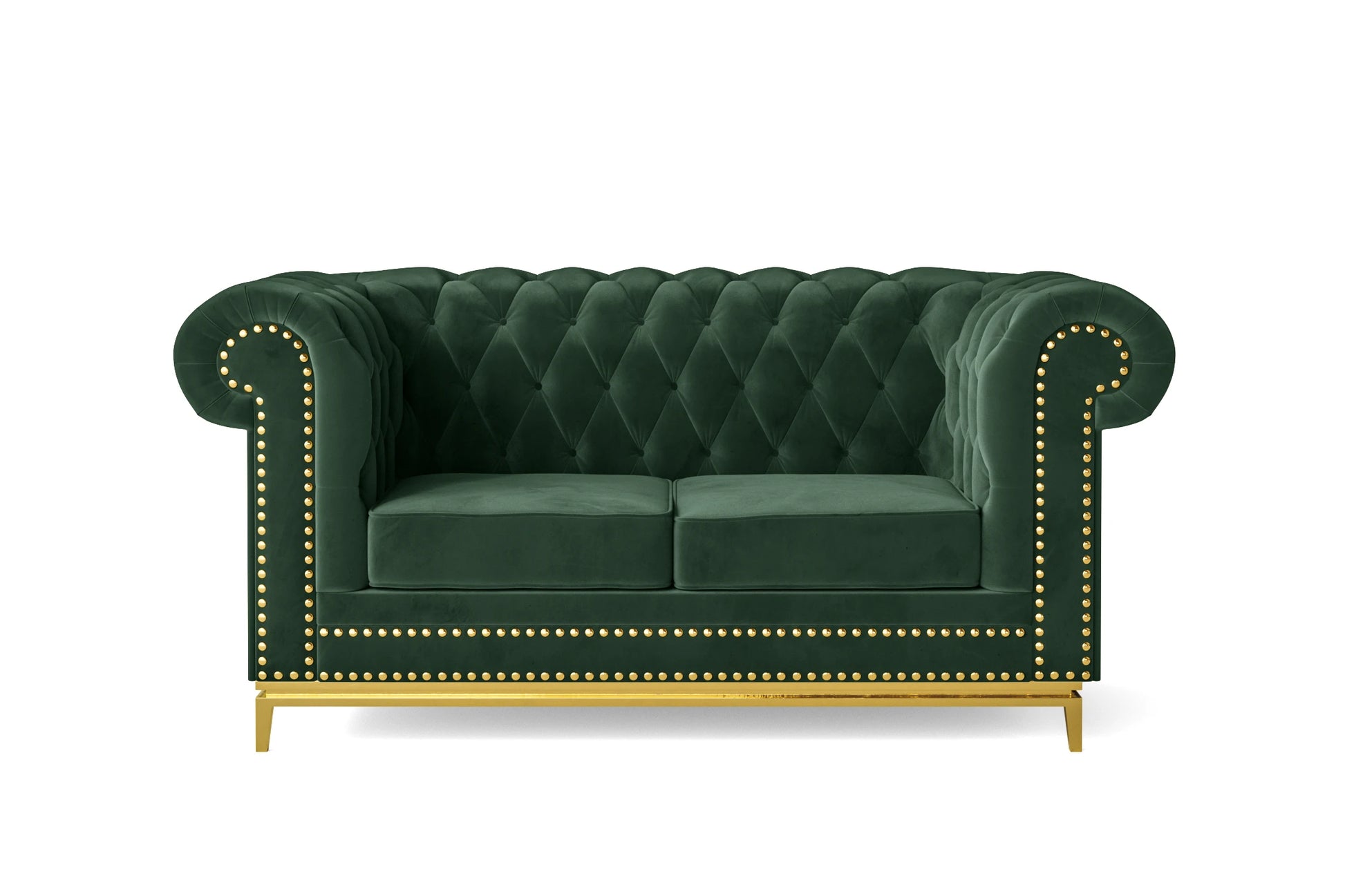 Venice 2 Seater Sofa Green Velvet