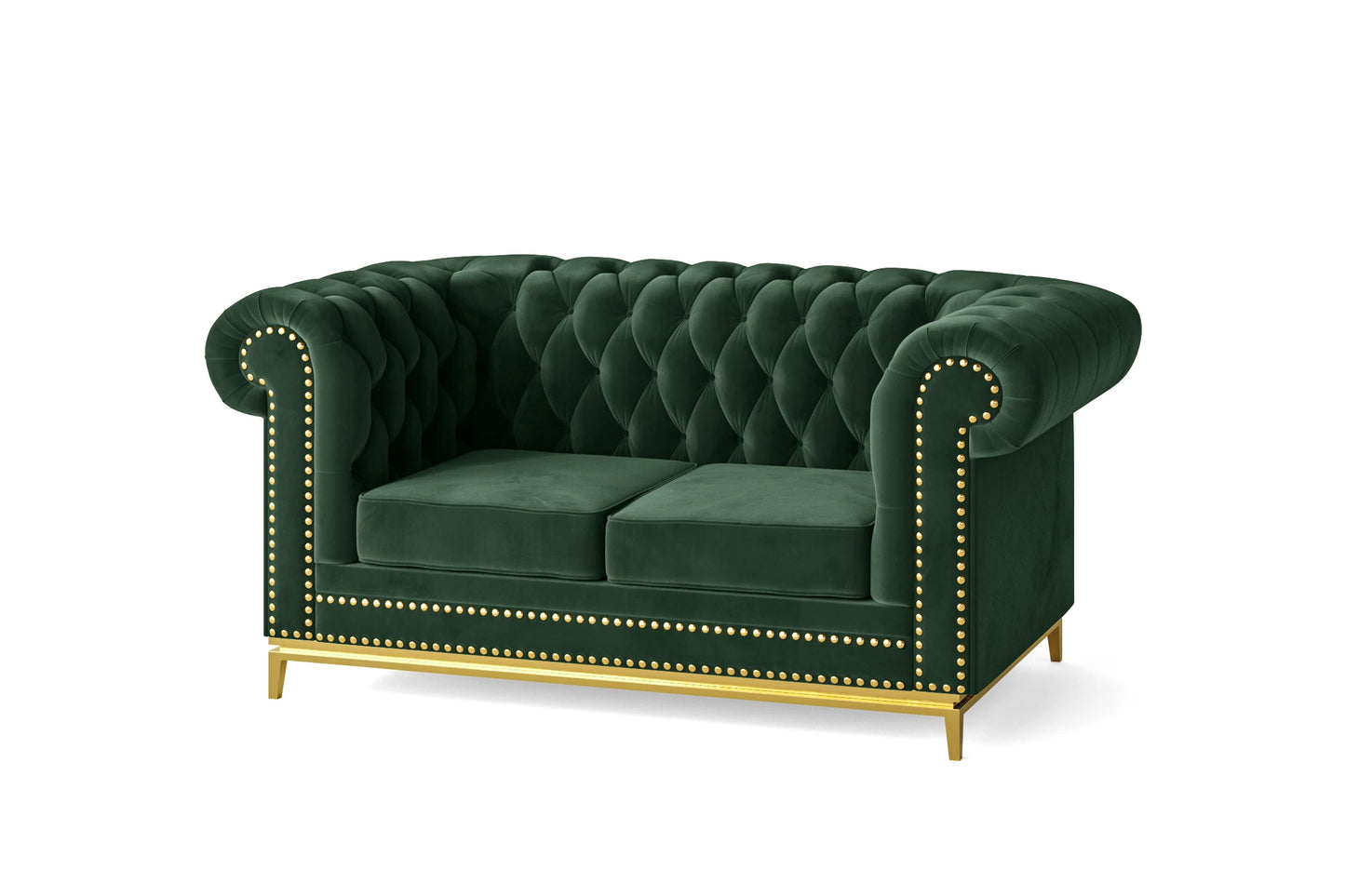 Venice 2 Seater Sofa Green Velvet