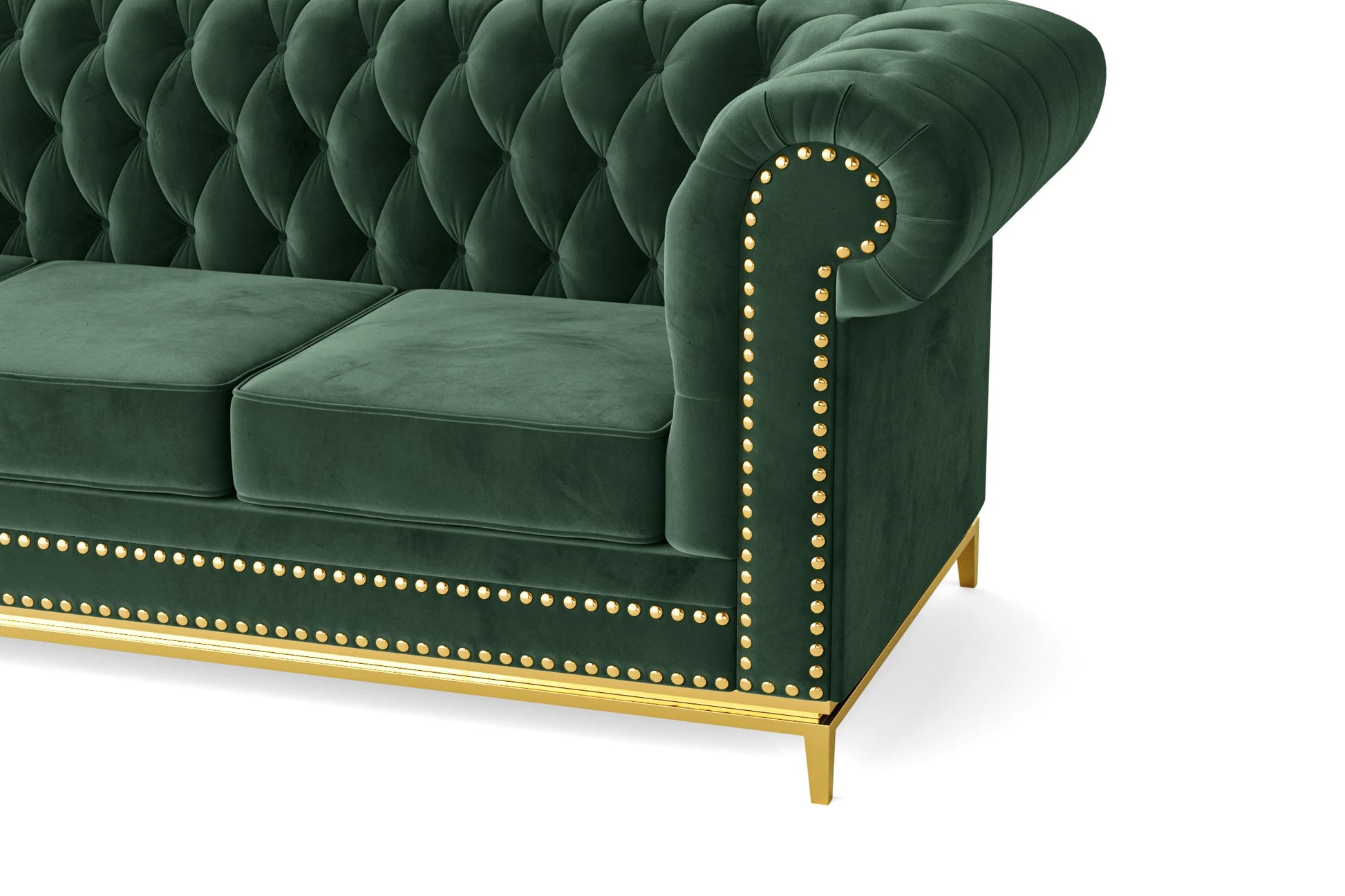 Venice 2 Seater Sofa Green Velvet