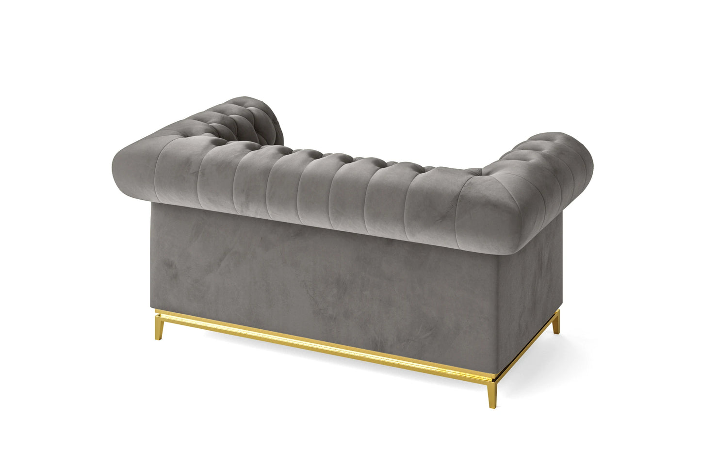 Venice 2 Seater Sofa Grey Velvet