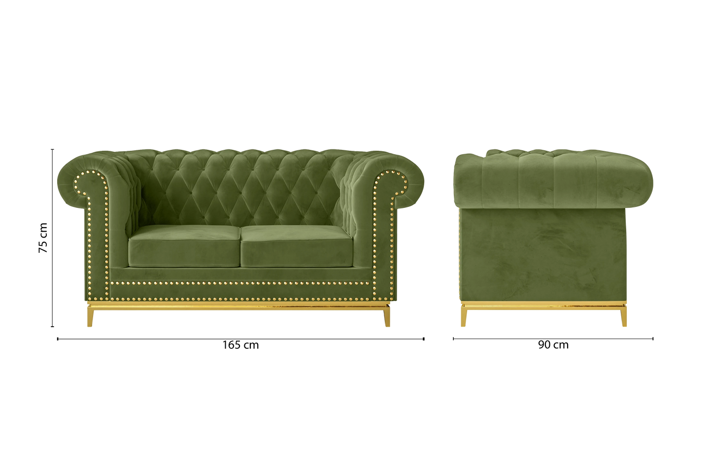 Venice 2 Seater Sofa Lime Velvet