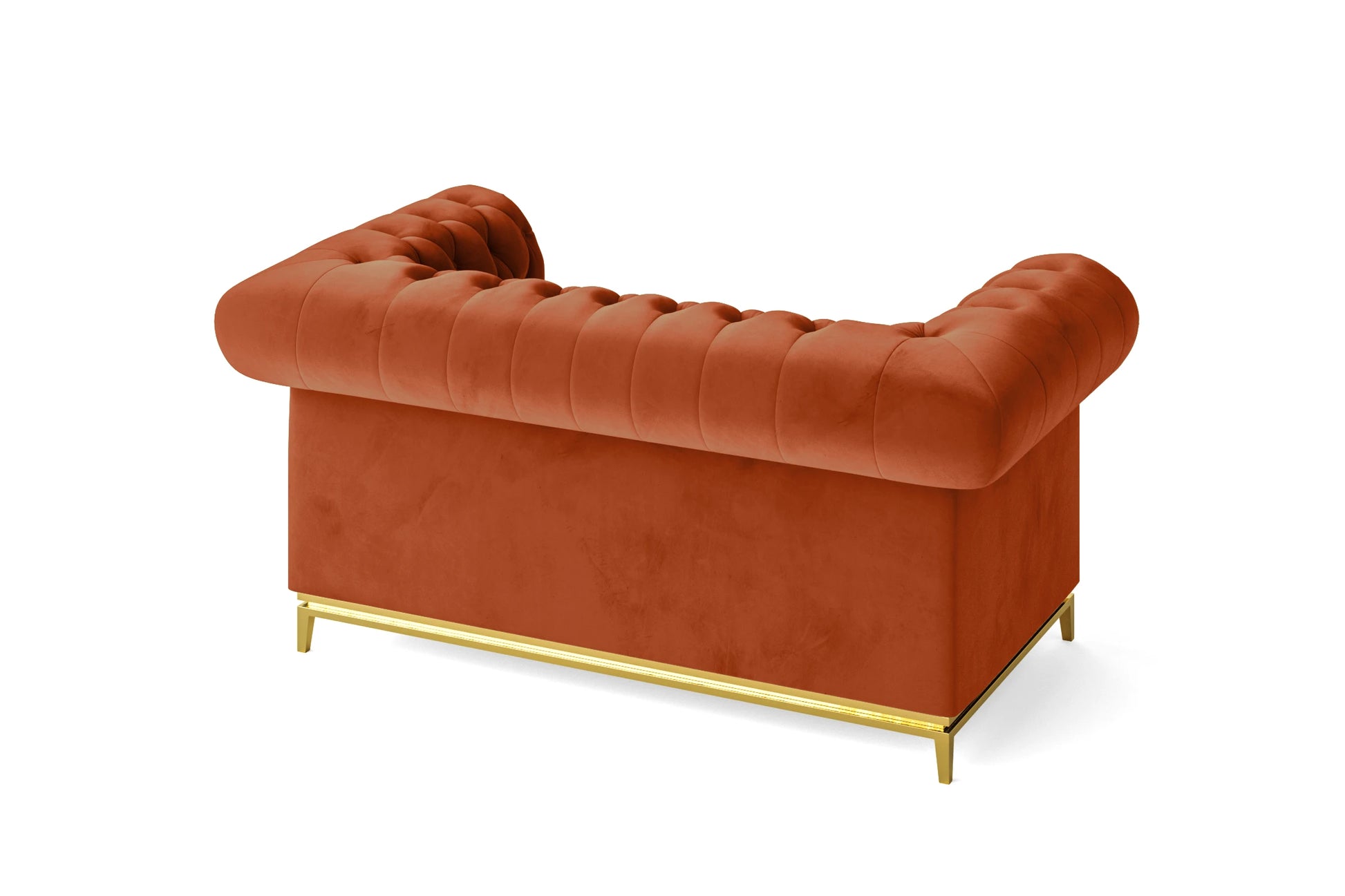 Venice 2 Seater Sofa Orange Velvet