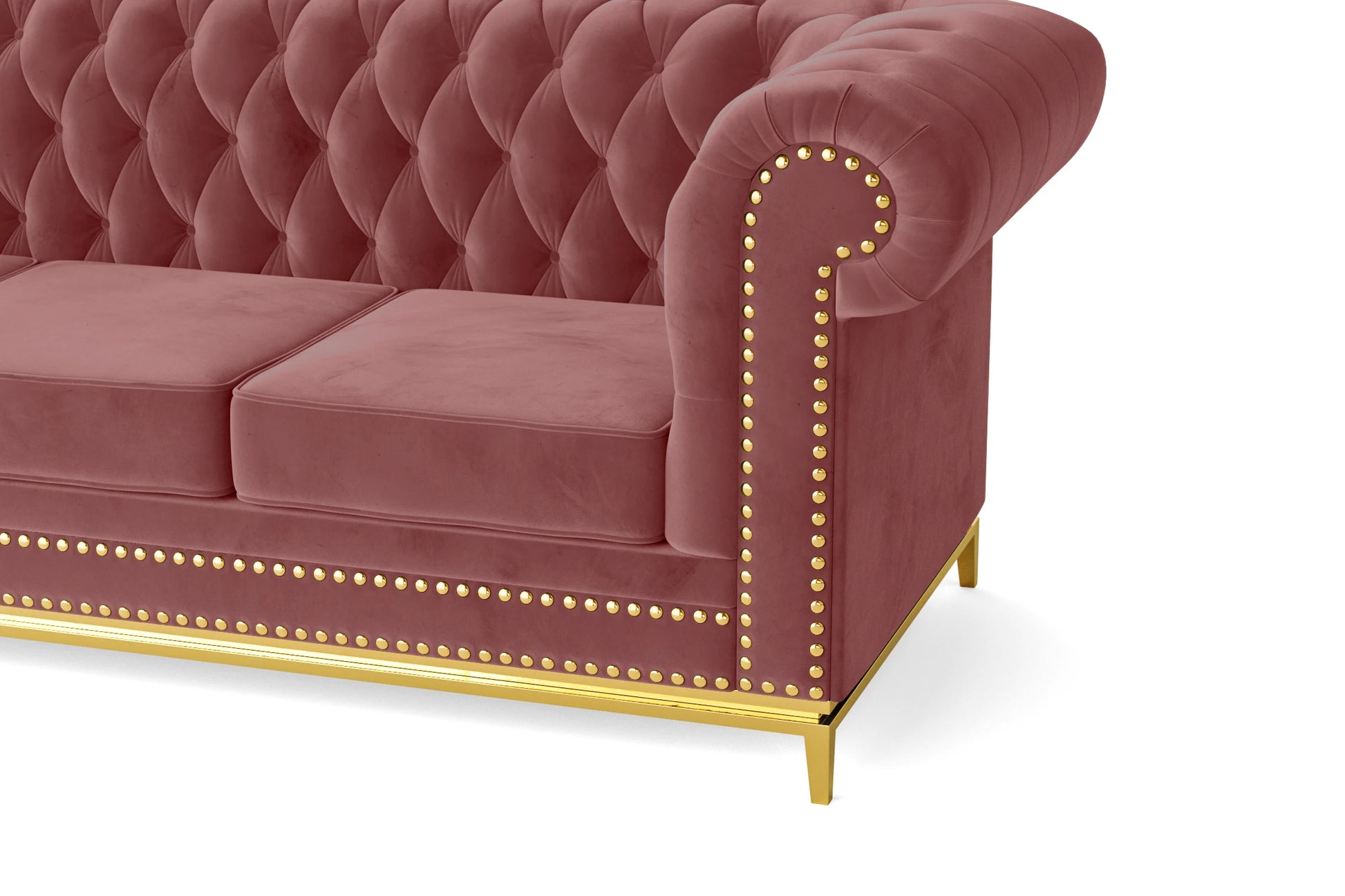 Venice 2 Seater Sofa Pink Velvet