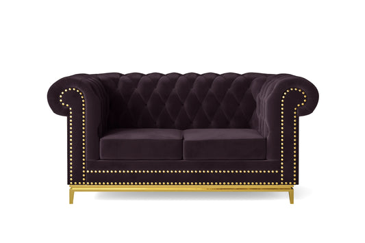 Venice 2 Seater Sofa Purple Velvet