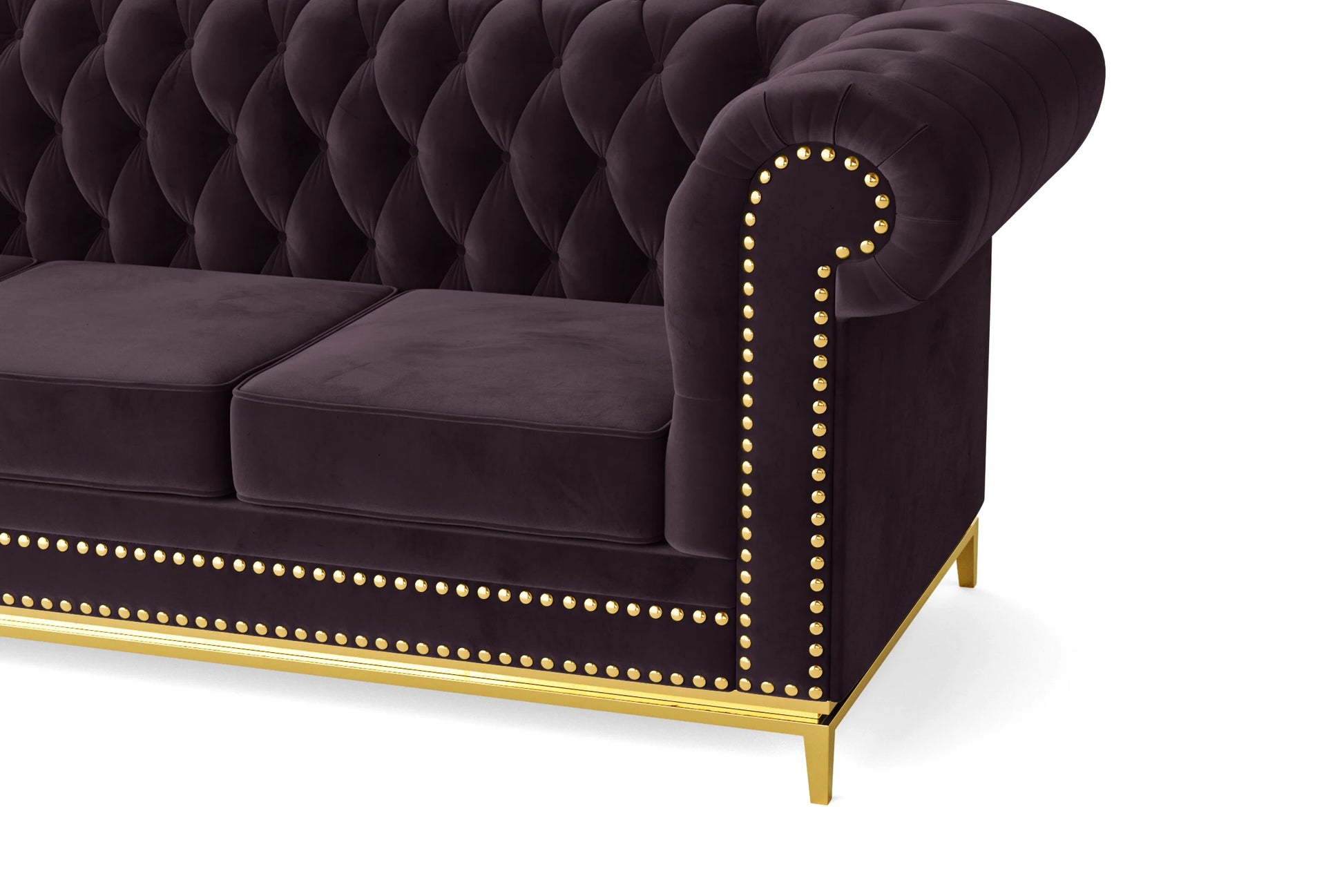 Venice 2 Seater Sofa Purple Velvet