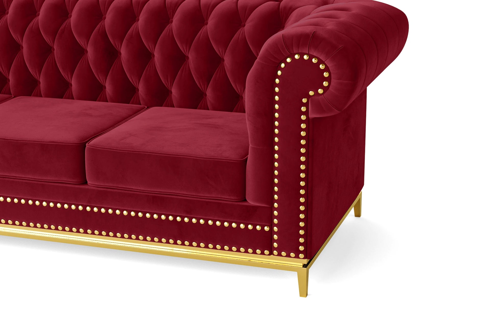 Venice 2 Seater Sofa Red Velvet