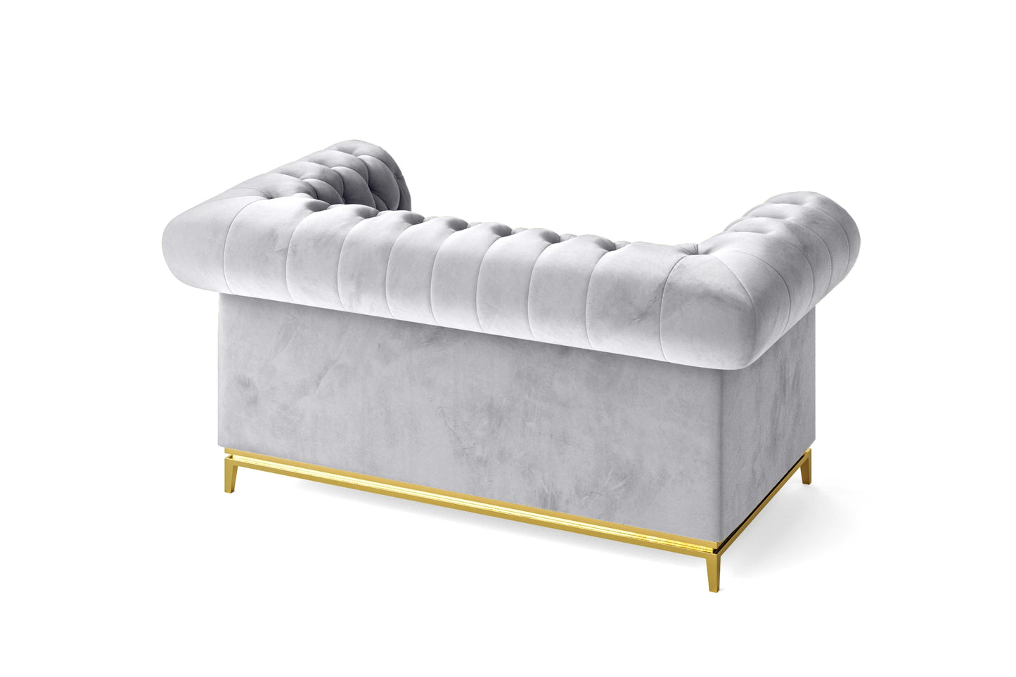 Venice 2 Seater Sofa Silver Velvet