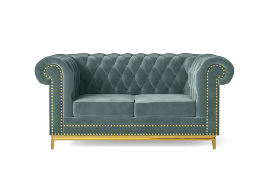 Venice 2 Seater Sofa Teal Velvet