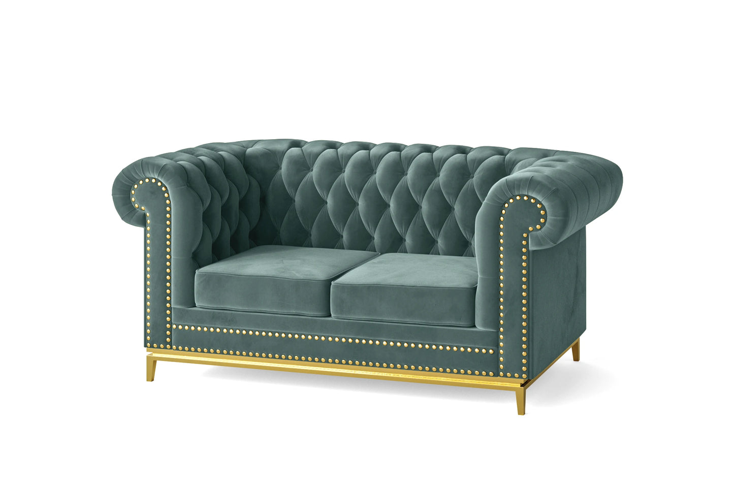 Venice 2 Seater Sofa Teal Velvet