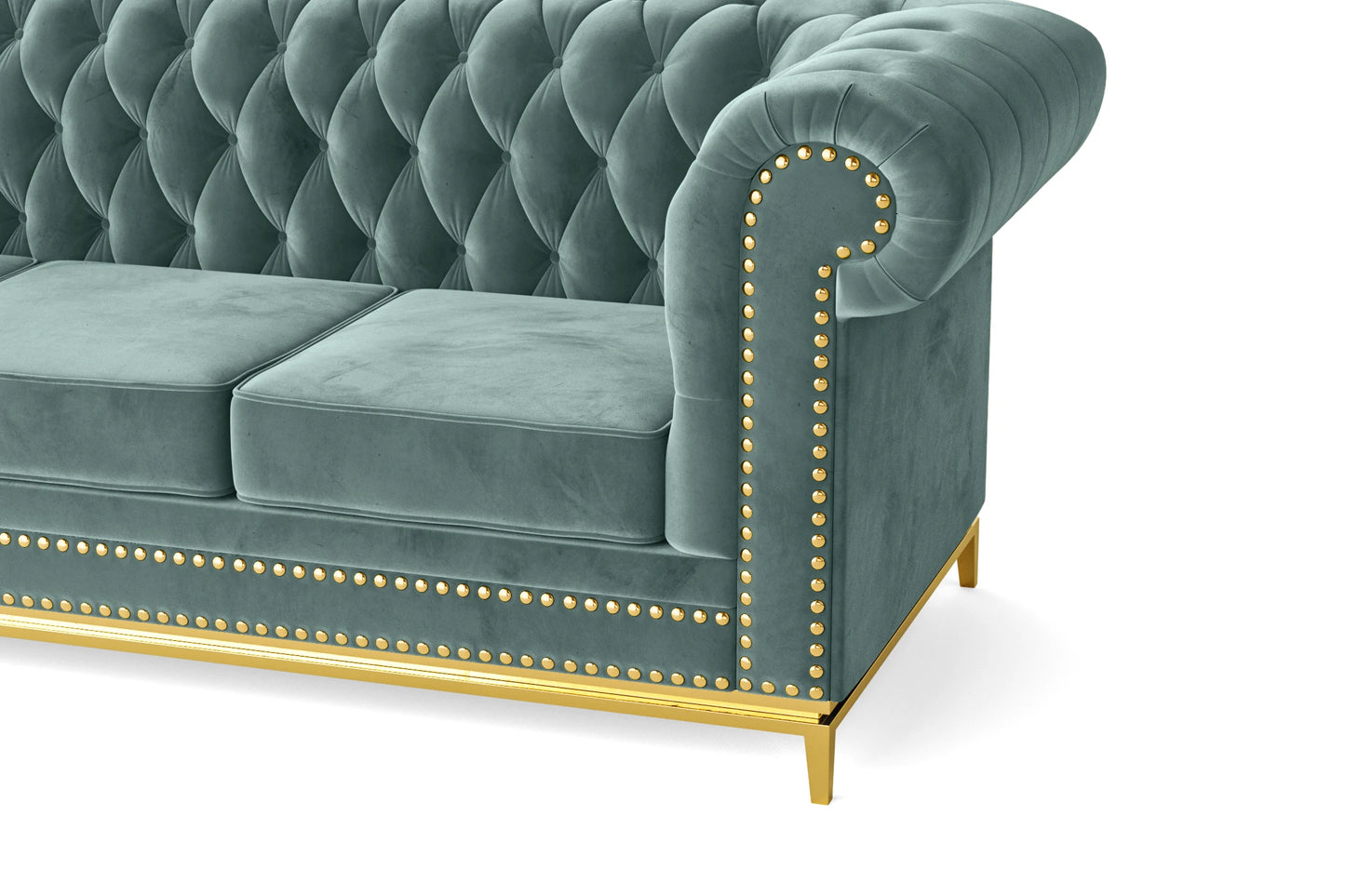 Venice 2 Seater Sofa Teal Velvet