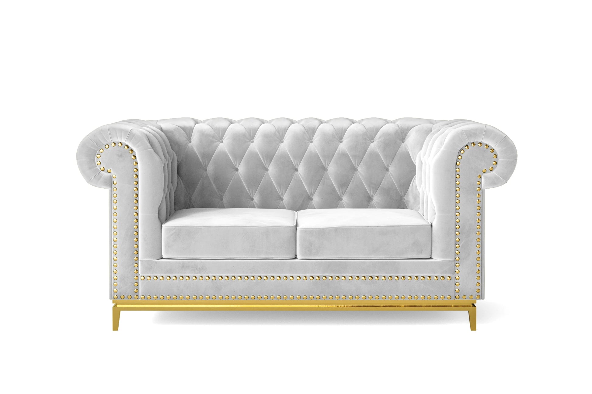 Venice 2 Seater Sofa White Velvet