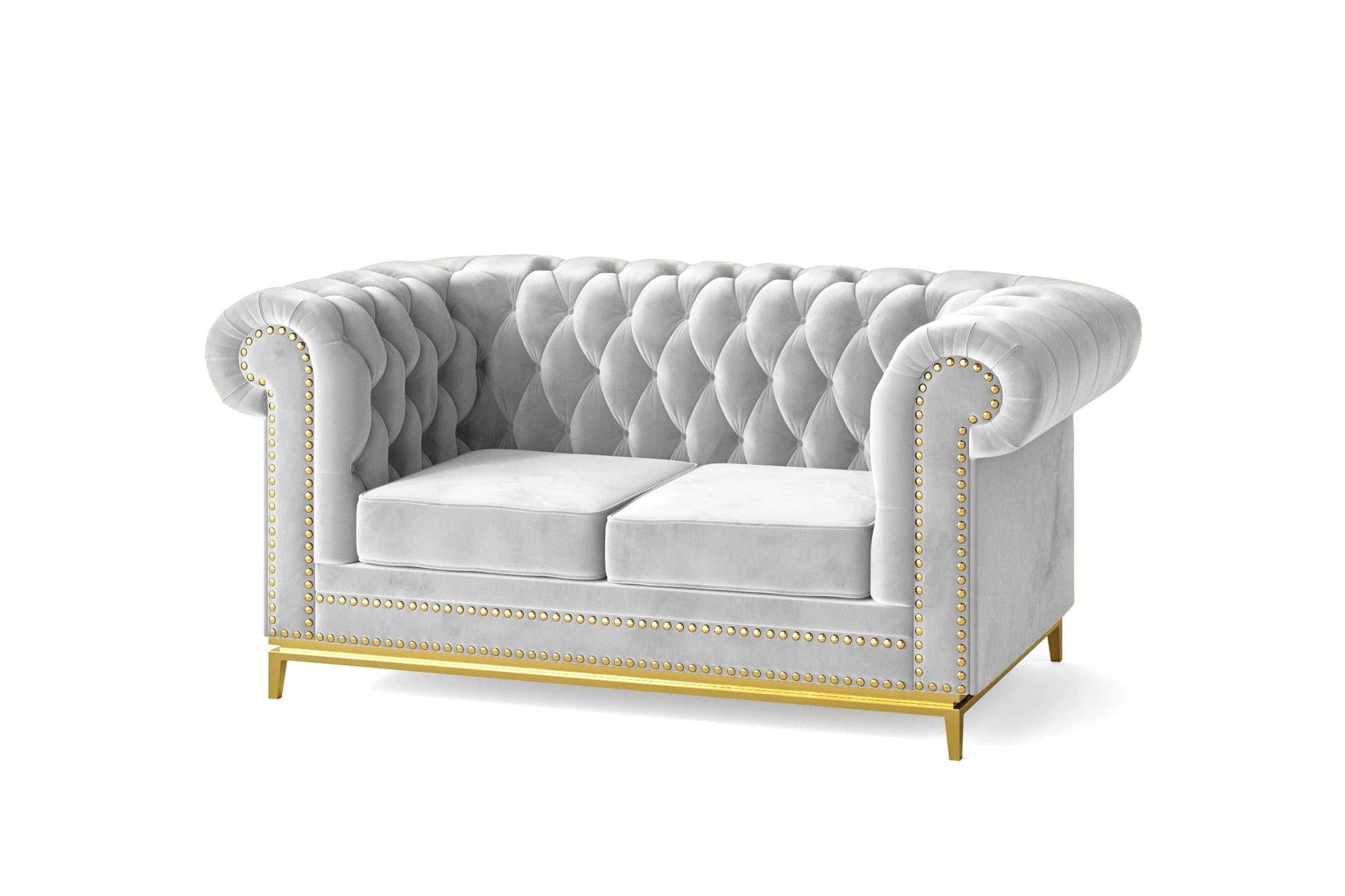 Venice 2 Seater Sofa White Velvet