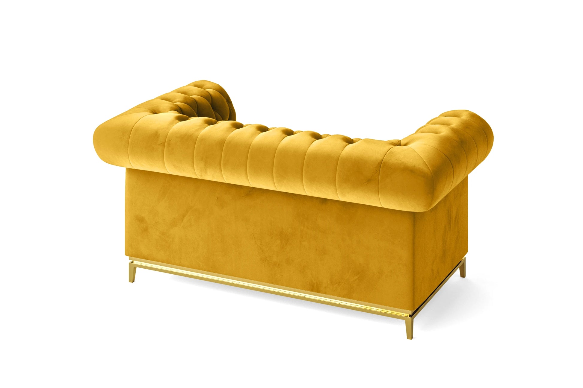 Venice 2 Seater Sofa Yellow Velvet