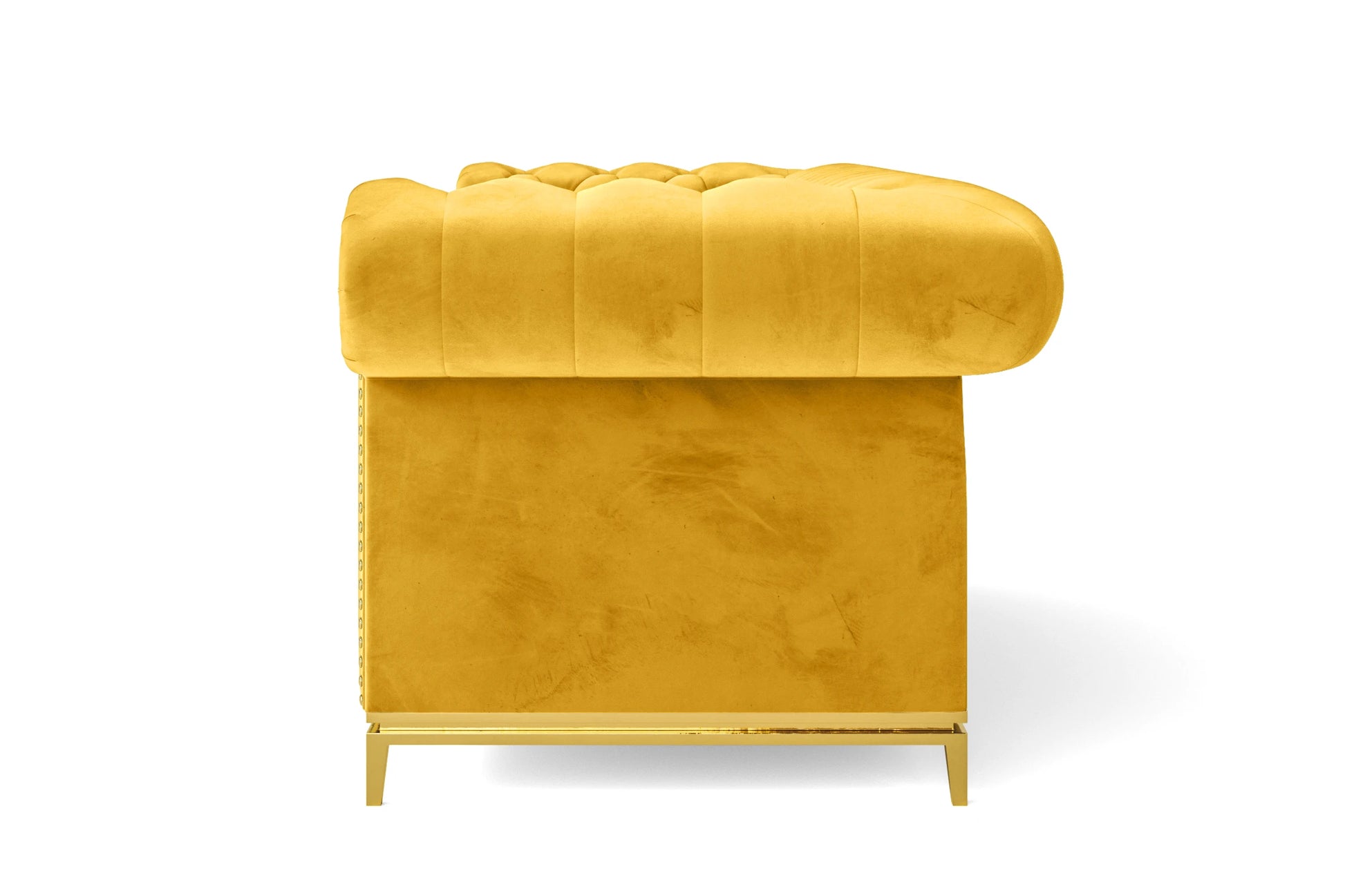 Venice 2 Seater Sofa Yellow Velvet