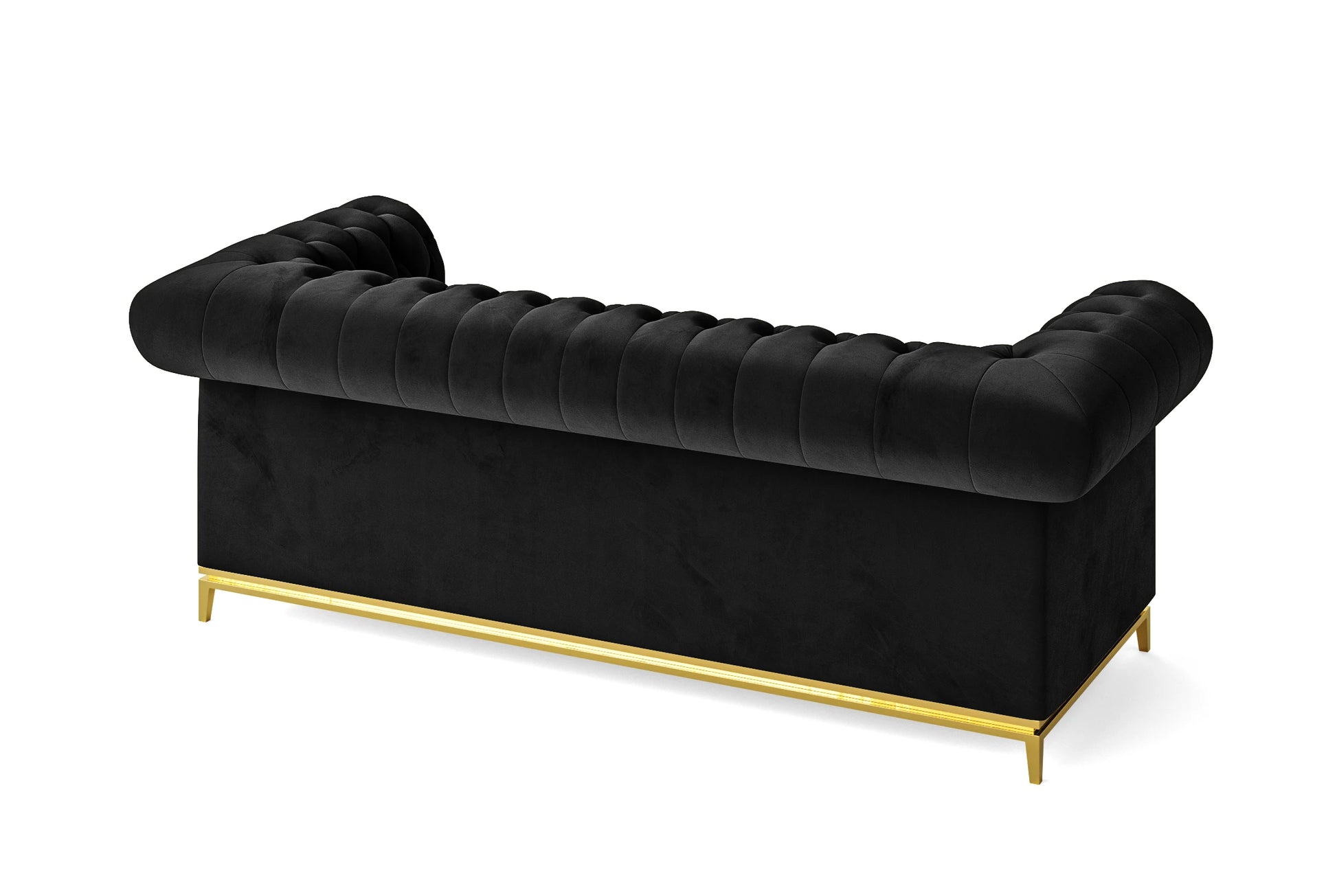 Venice 3 Seater Sofa Black Velvet