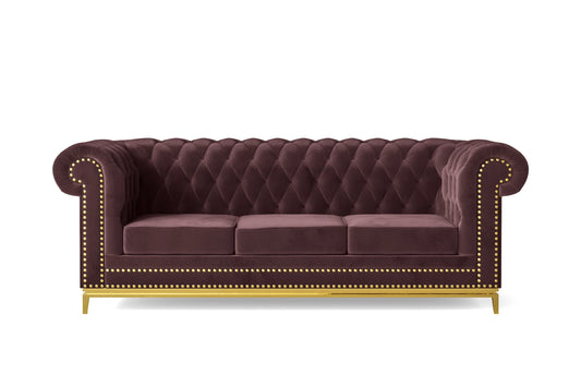 Venice 3 Seater Sofa Grape Velvet