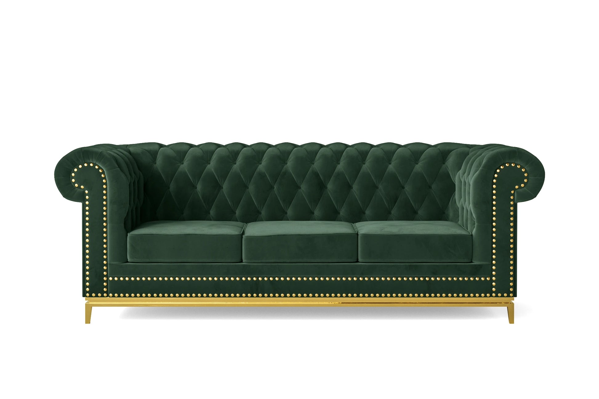 Venice 3 Seater Sofa Green Velvet