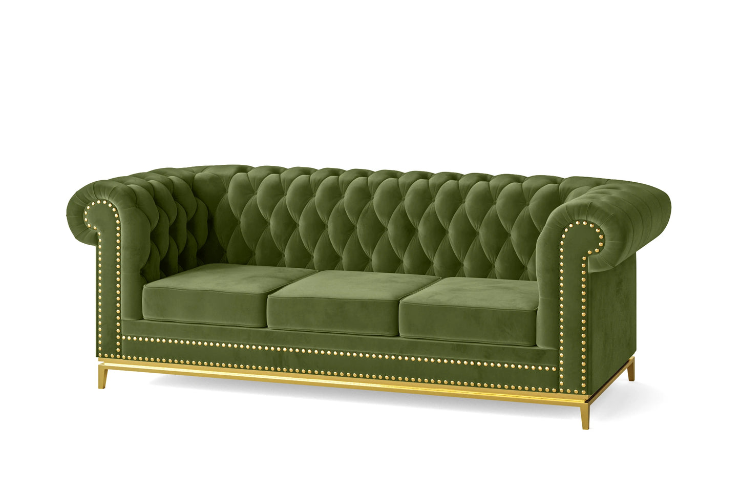 Venice 3 Seater Sofa Lime Velvet