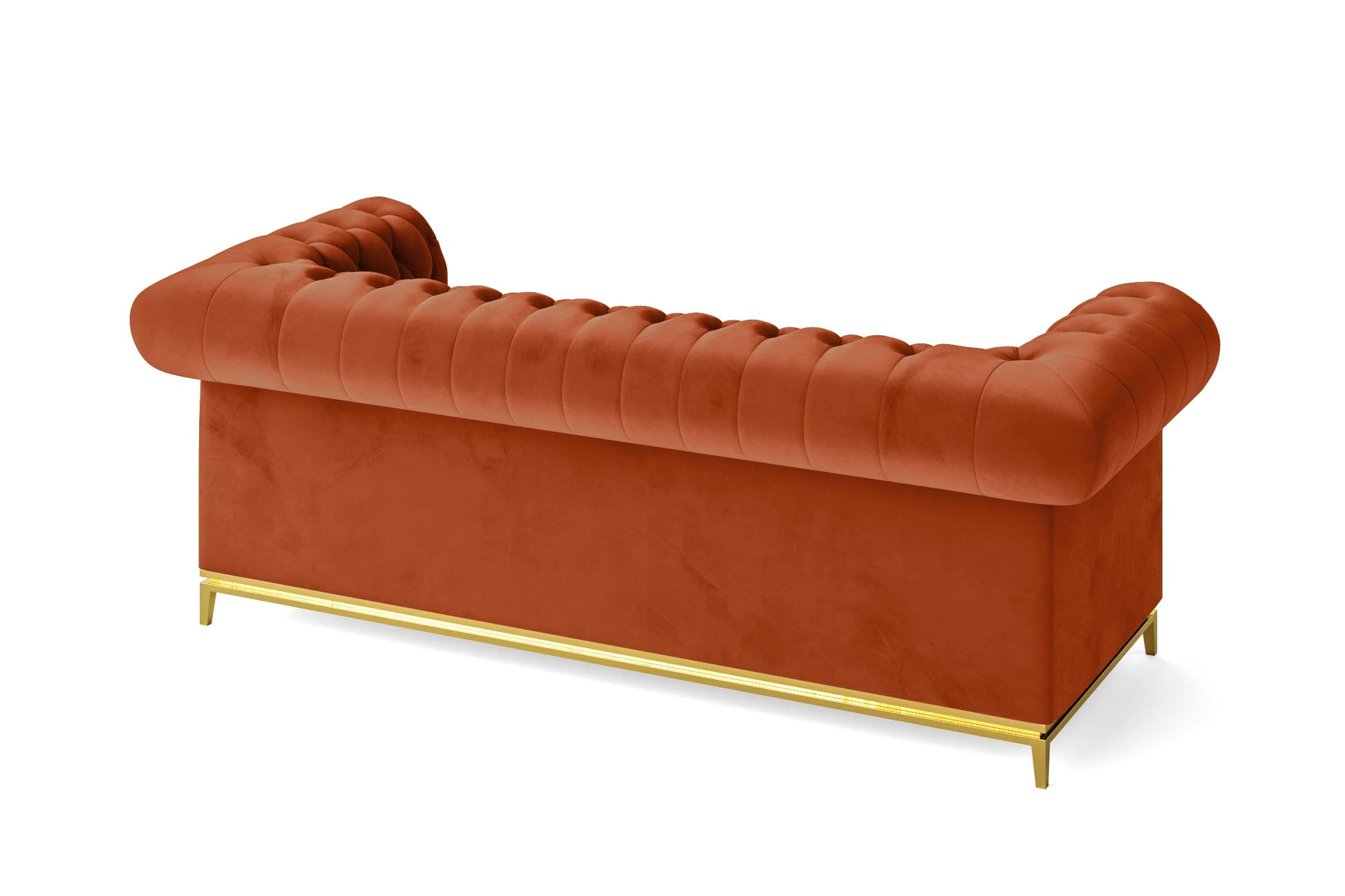 Venice 3 Seater Sofa Orange Velvet