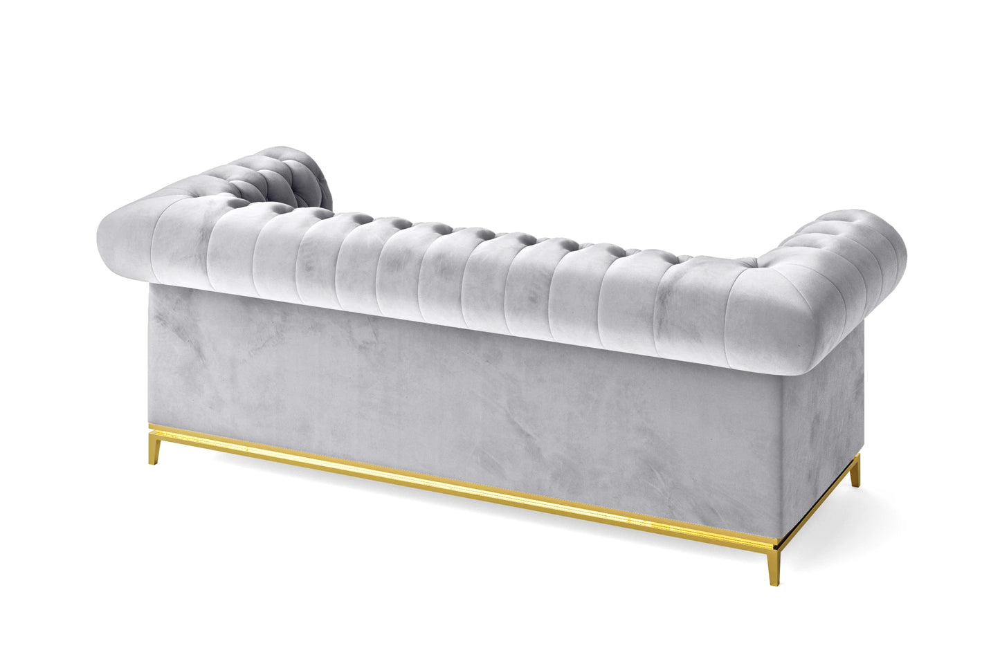 Venice 3 Seater Sofa Silver Velvet