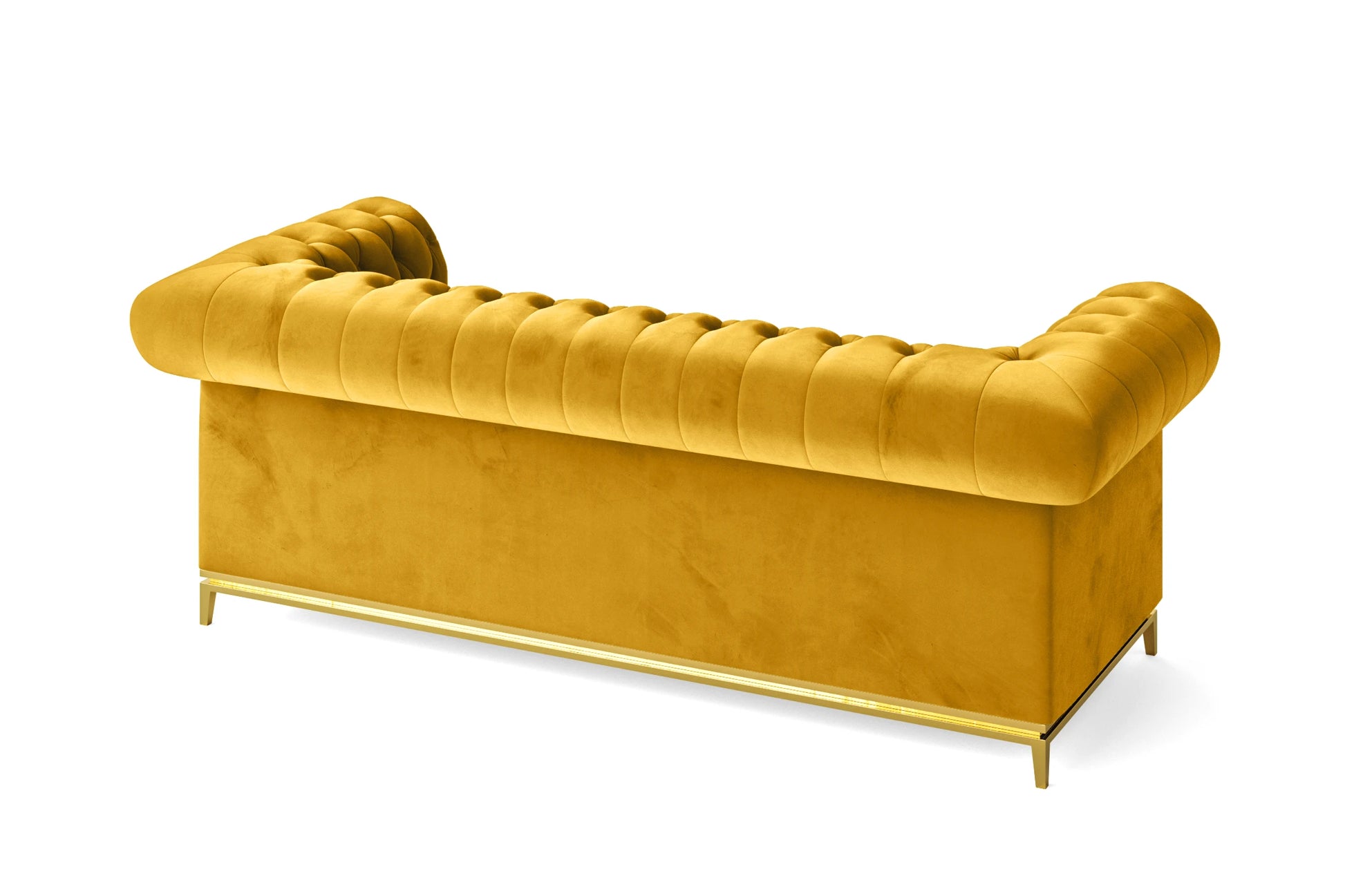 Venice 3 Seater Sofa Yellow Velvet