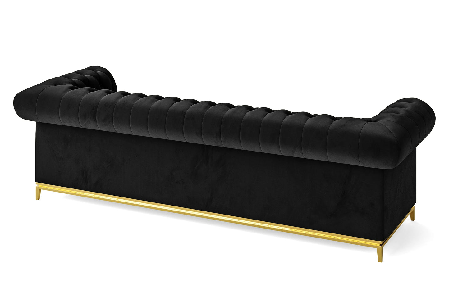 Venice 4 Seater Sofa Black Velvet