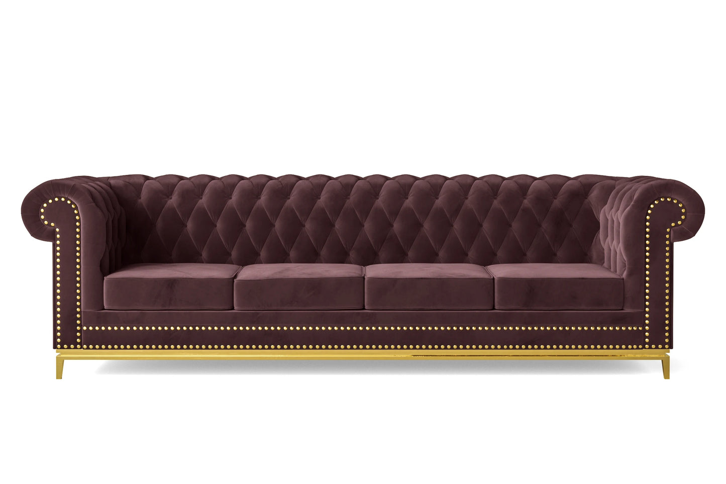 Venice 4 Seater Sofa Grape Velvet