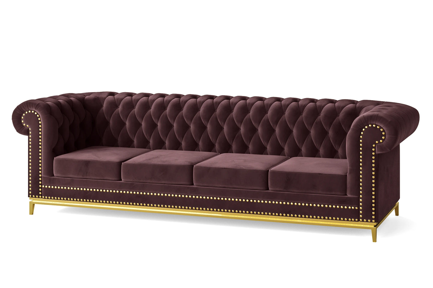 Venice 4 Seater Sofa Grape Velvet