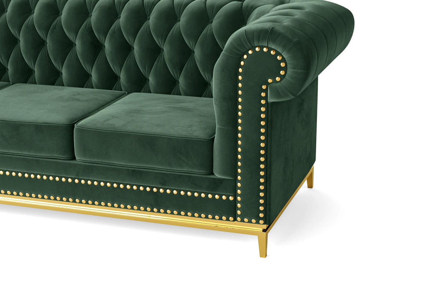 Venice 4 Seater Sofa Green Velvet