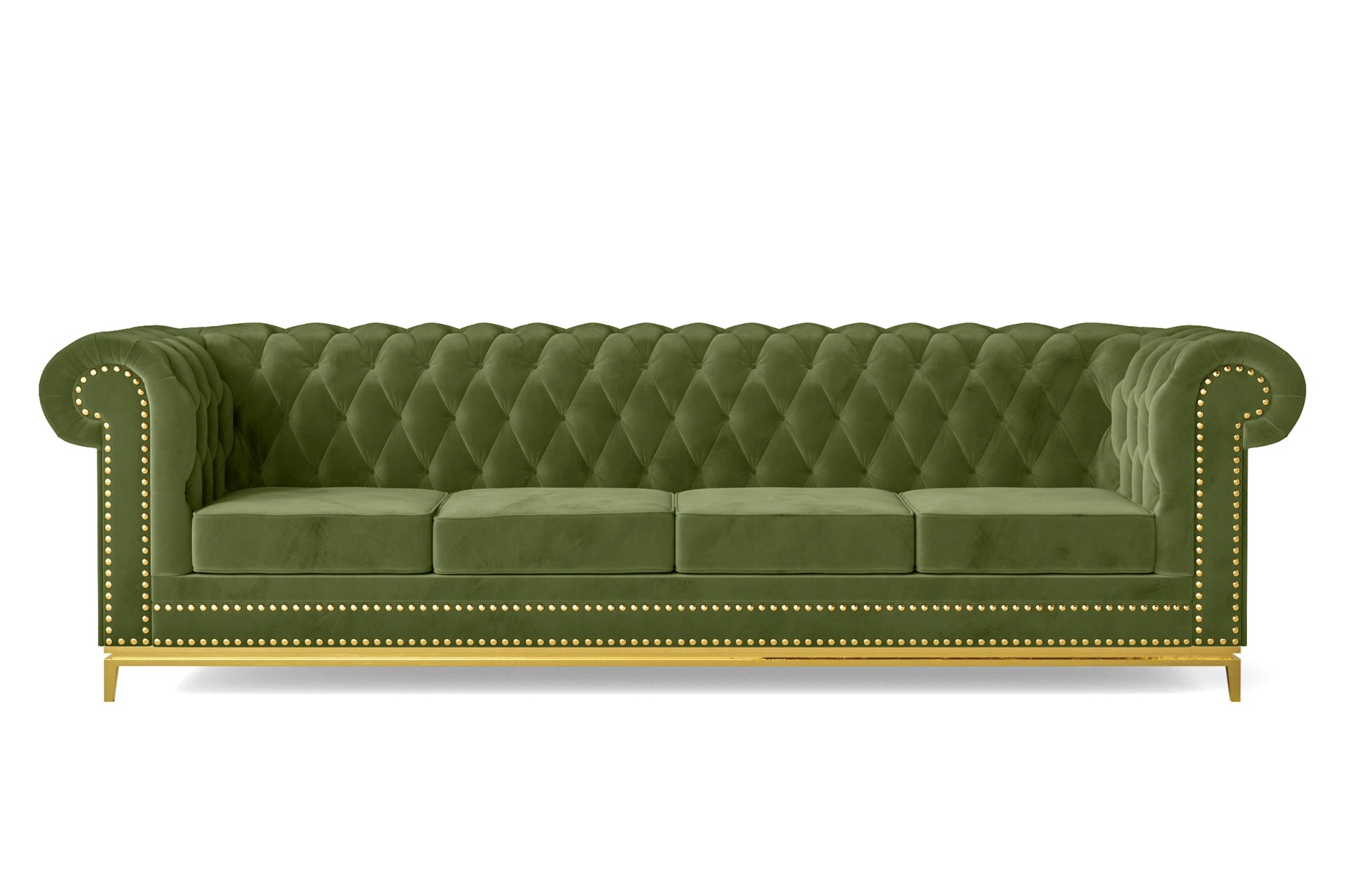 Venice 4 Seater Sofa Lime Velvet