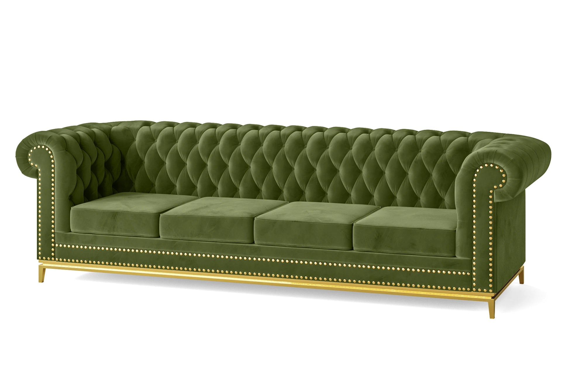 Venice 4 Seater Sofa Lime Velvet