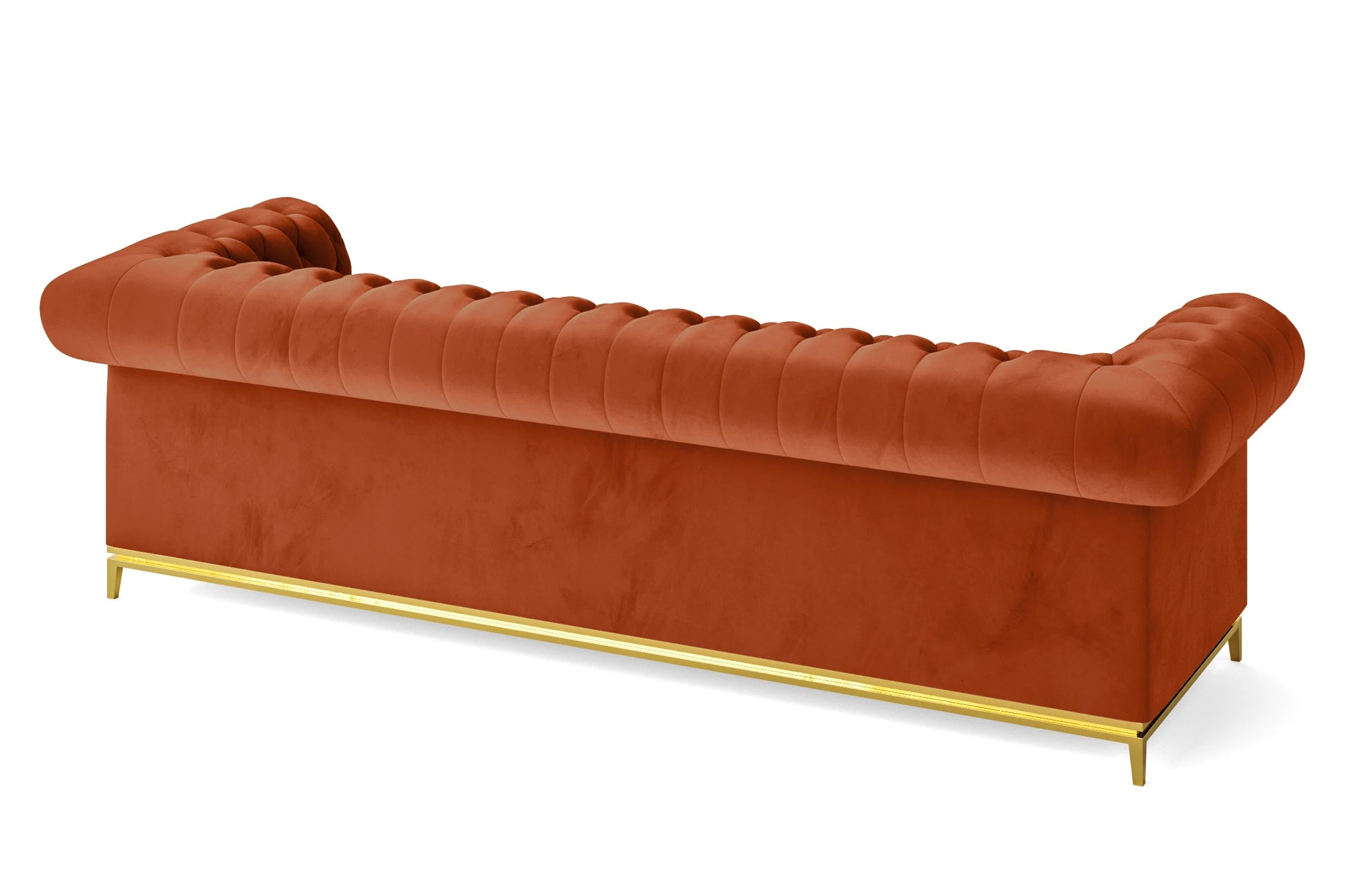 Venice 4 Seater Sofa Orange Velvet