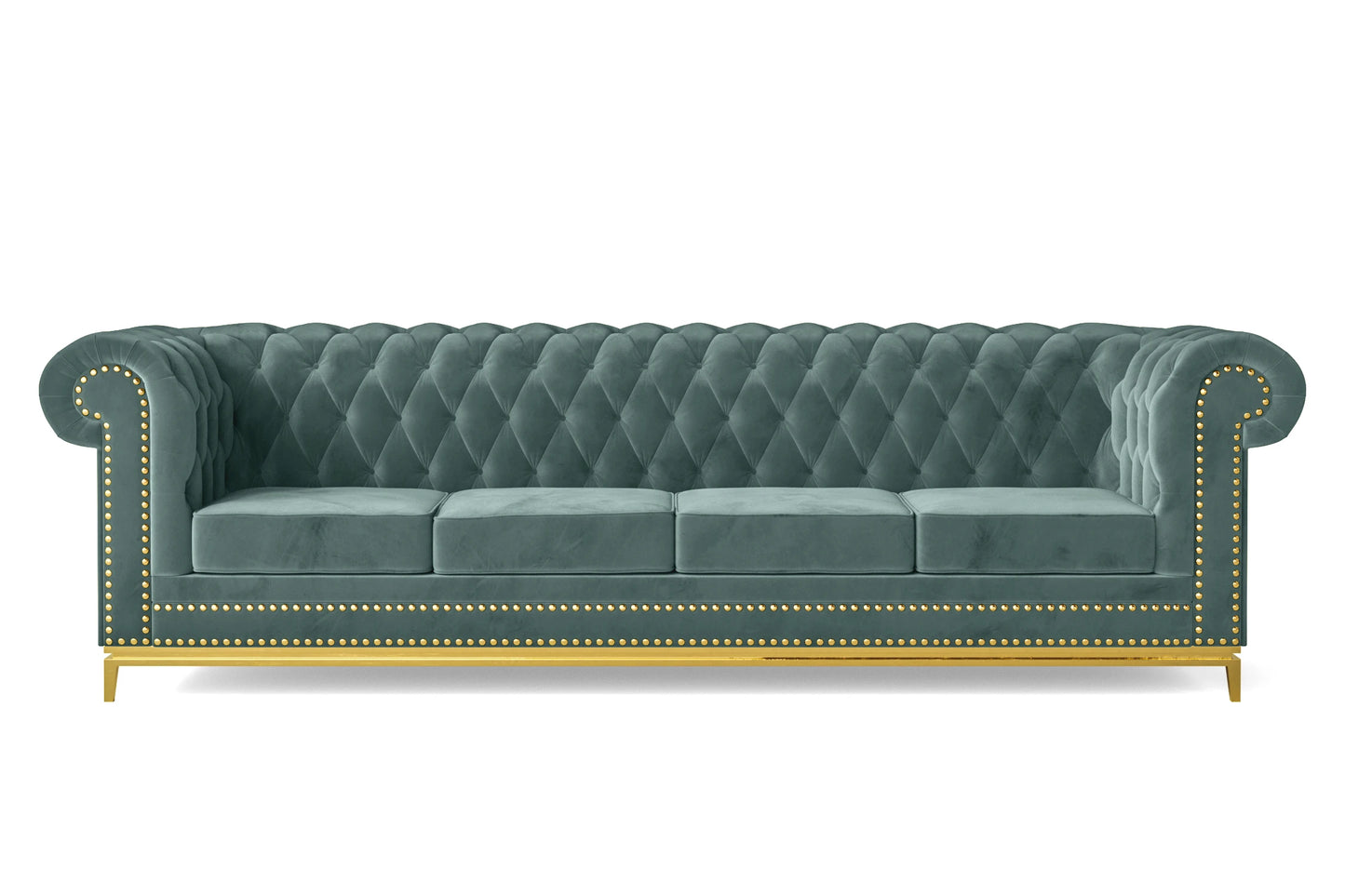 Venice 4 Seater Sofa Teal Velvet