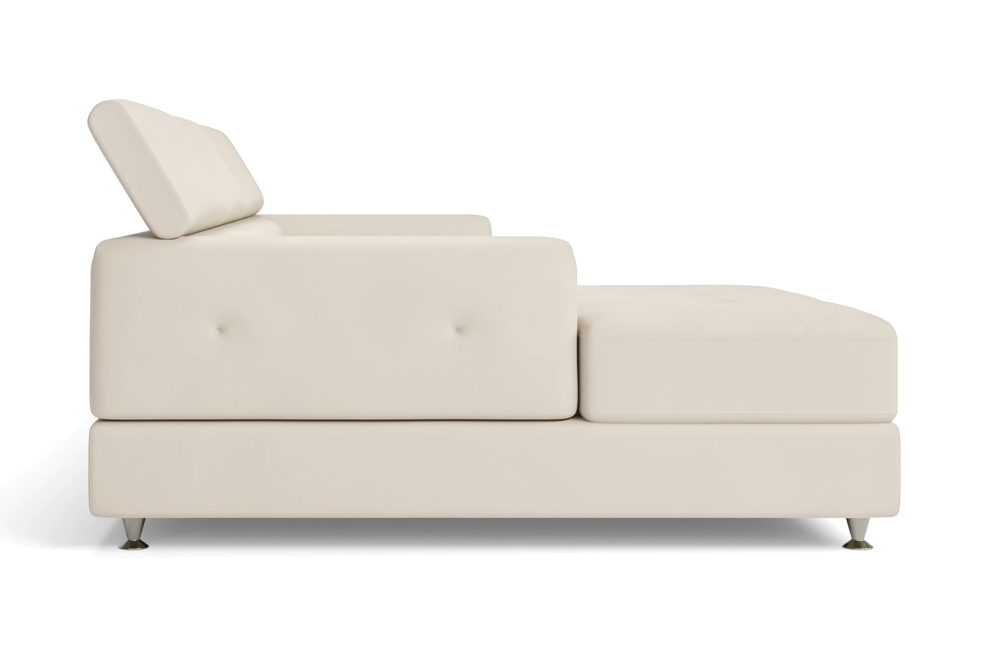 Vicenza 3 Seater Left Hand Facing Chaise Lounge Corner Sofa Cream Leather