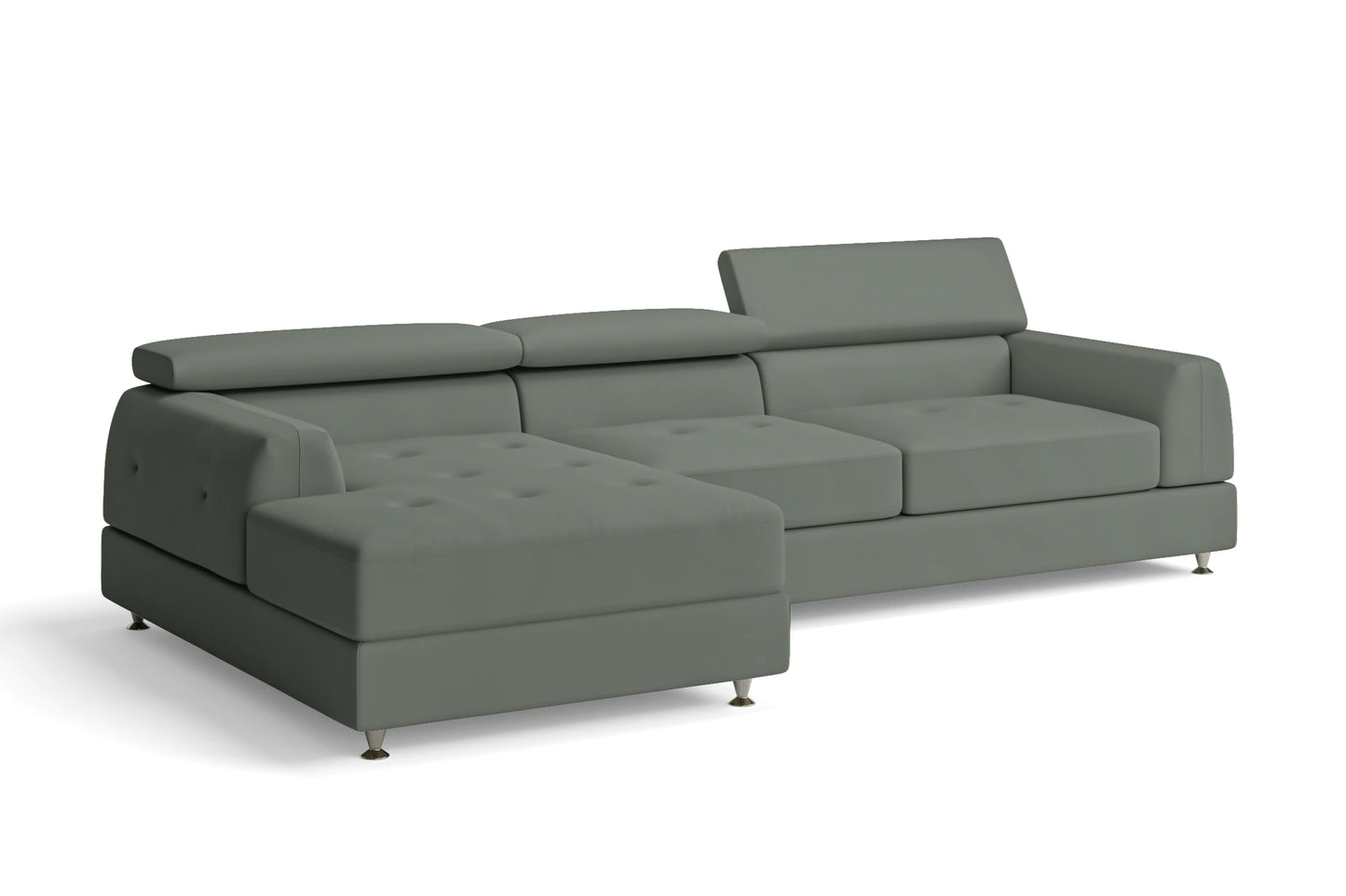 Vicenza 3 Seater Left Hand Facing Chaise Lounge Corner Sofa Lush Leather