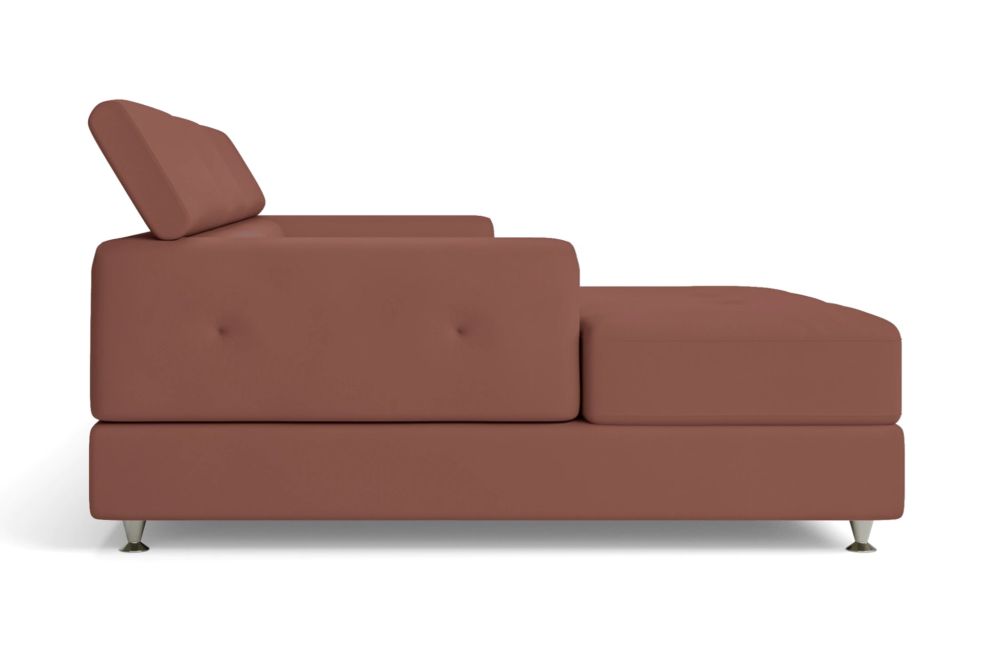 Vicenza 3 Seater Left Hand Facing Chaise Lounge Corner Sofa Mauve Leather