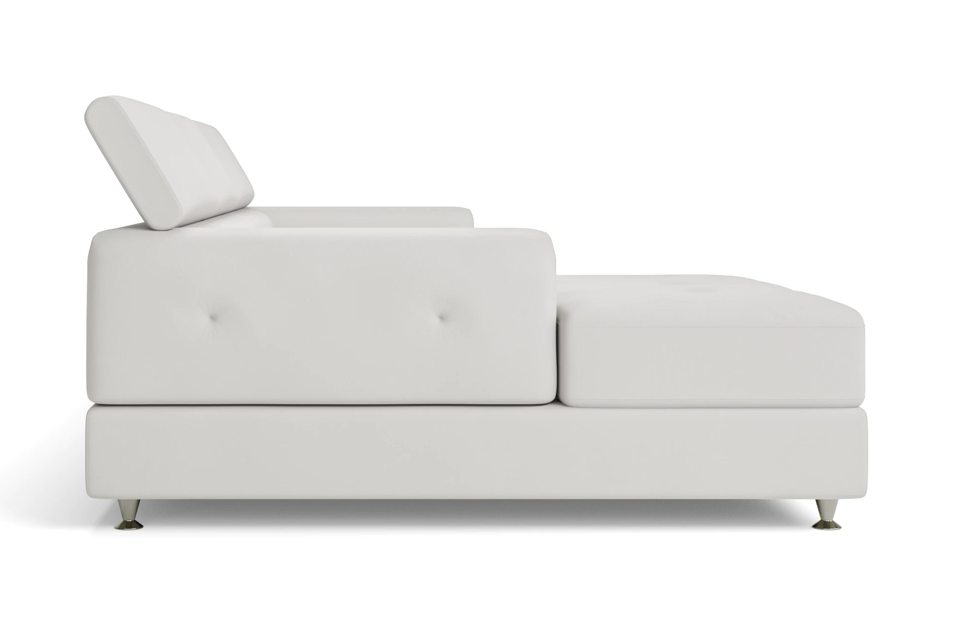 Vicenza 3 Seater Left Hand Facing Chaise Lounge Corner Sofa White Leather